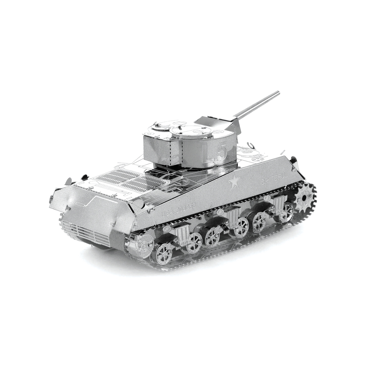 Fascinations Metal Earth 3D Laser Cut Steel Model Kit US WWII Sherman Tank 