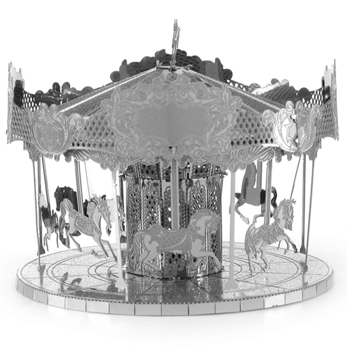 Fascinations Metal Earth Merry Go Round Laser Cut 3d Model Carousel MMS089 for sale online 
