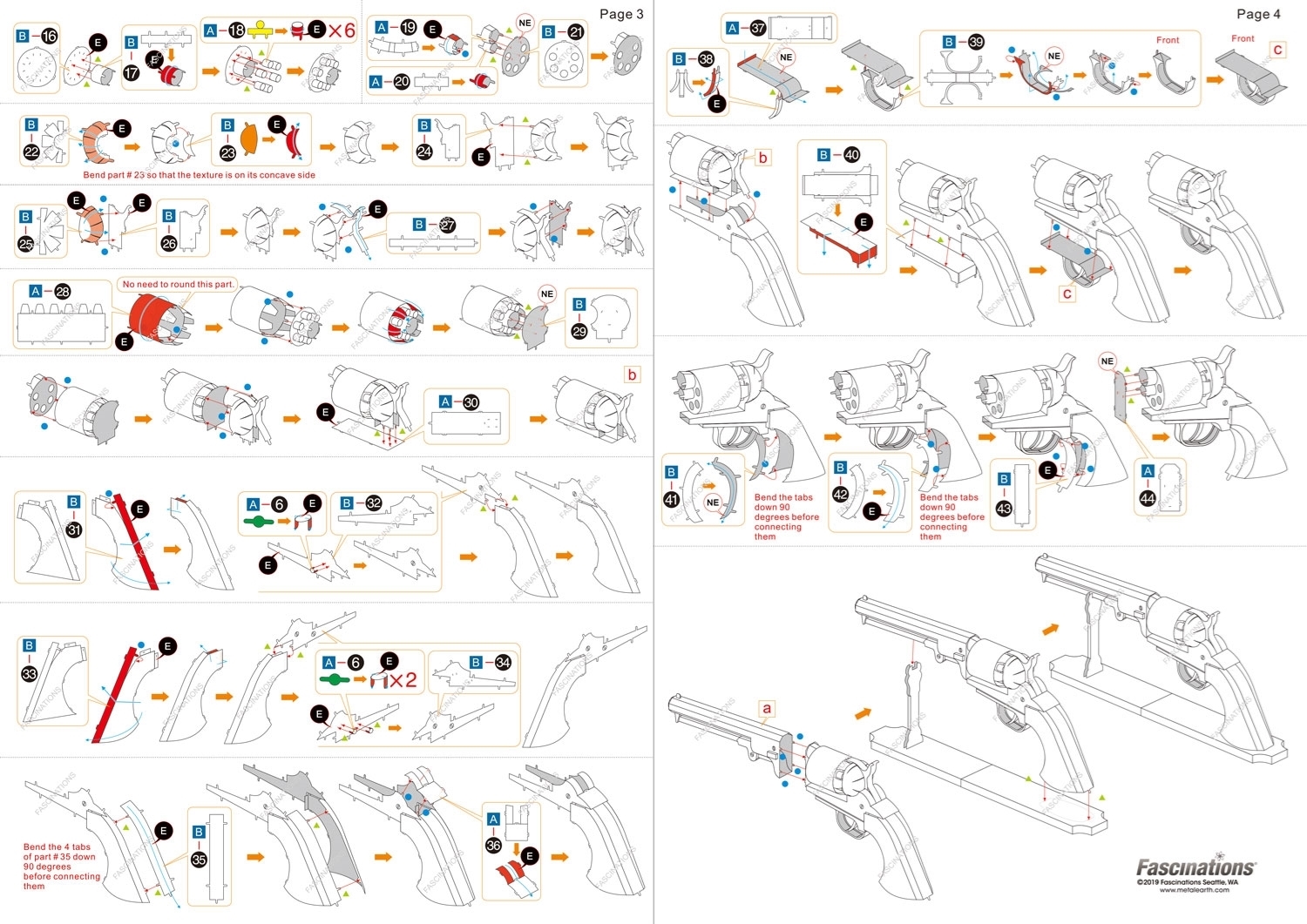 Fascinations Metal Earth Wild West Revolver 3D Taglio Laser Kit - Foto 5
