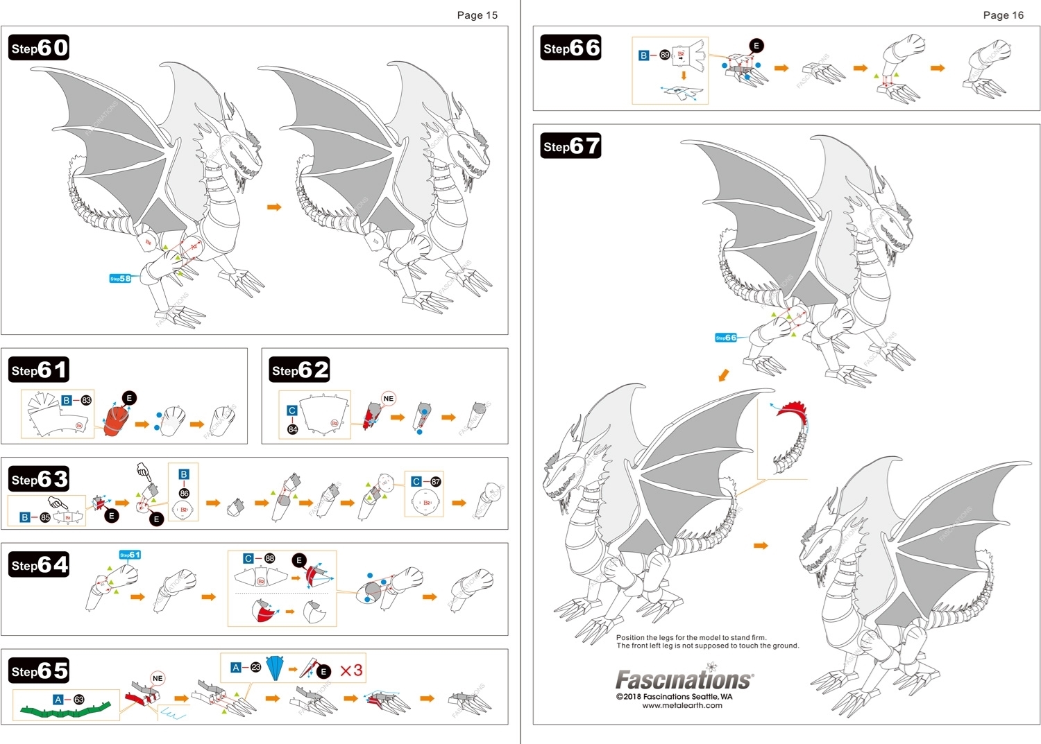 Fascinations Metal Earth Premium Series Blue Dragon 3D Model Kit